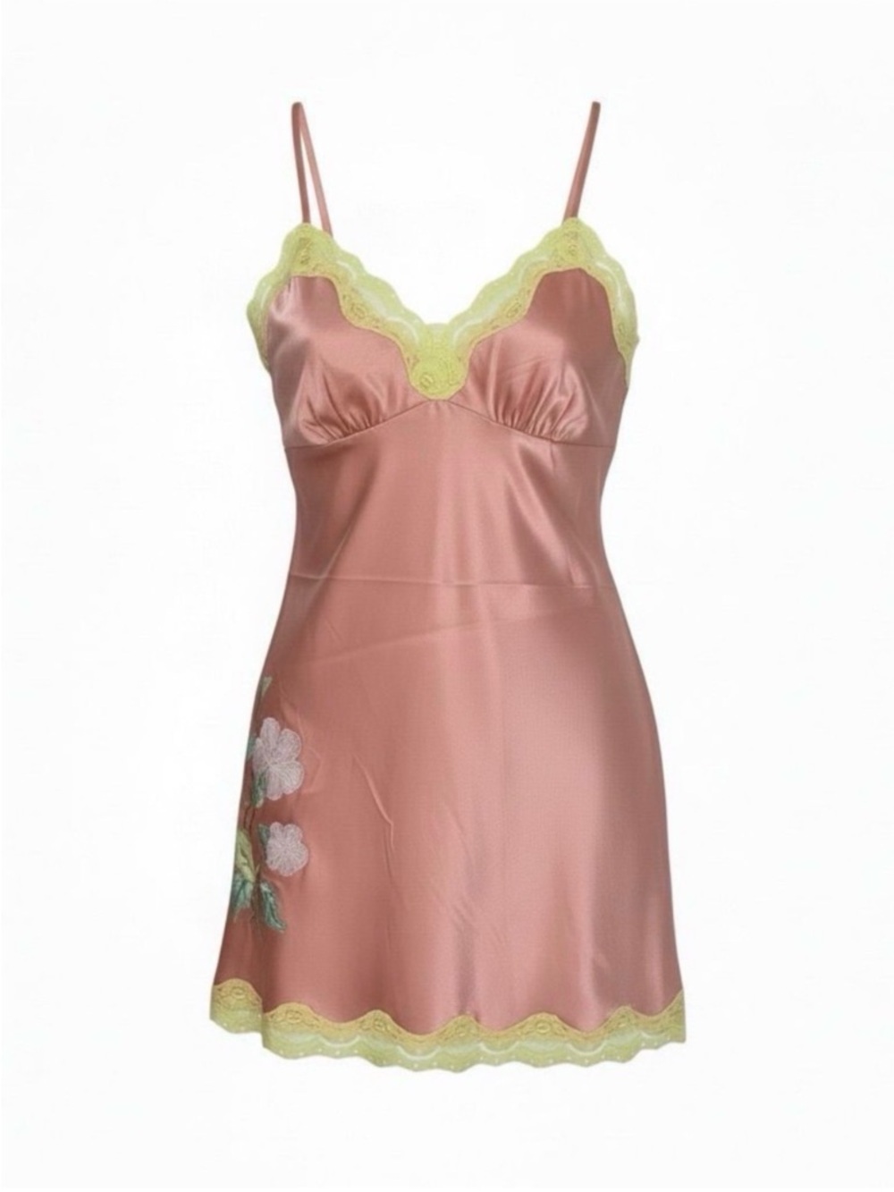 NWT Gold Hawk Silk Embroidered Chemise Size Small
